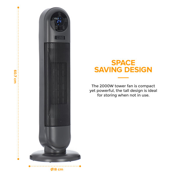 LIVIVO 60Cm Oscillating Tower Fan Heater Wayfair.co.uk